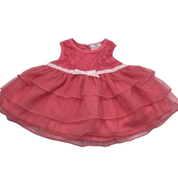 Duck Duck Goose Baby Girl Dress Pink 3-6M Sleeveless Crew Neck Button Closure - Picture 1 of 16
